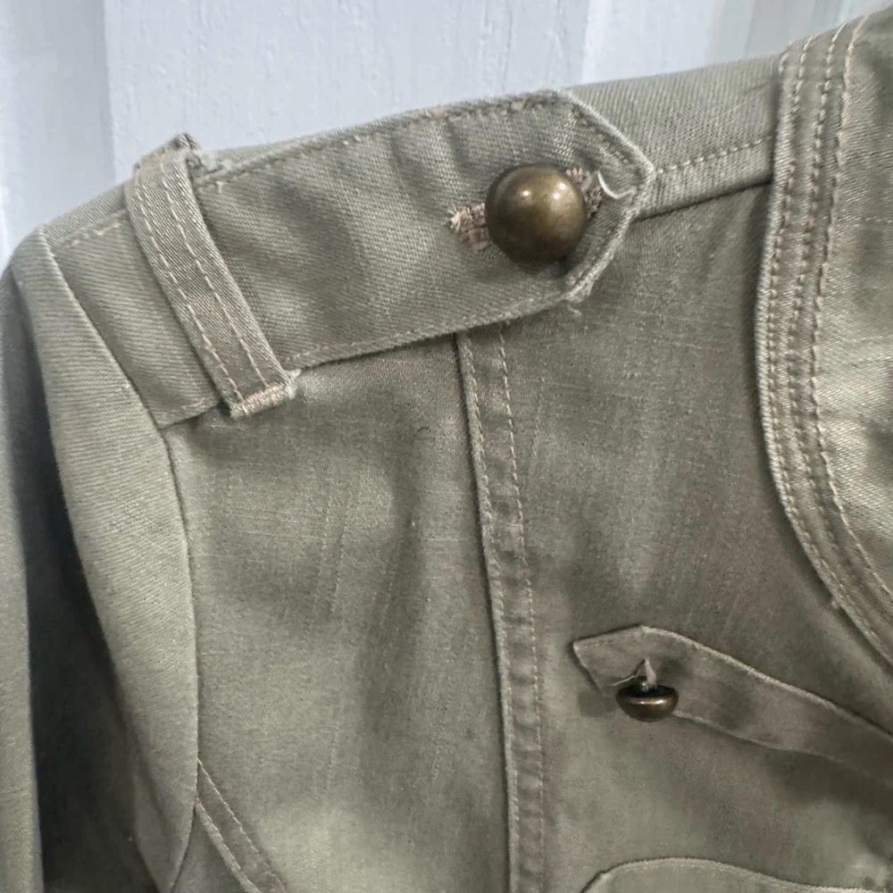 DKNY Jeans Camo Green Military-Style Button Front Jacket Size XL - Picture 3 of 16
